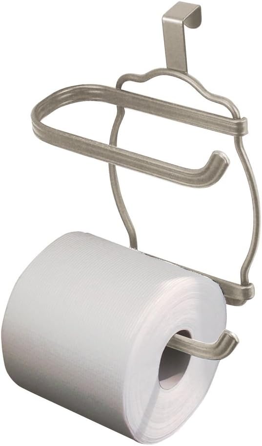 iDesign York Lyra Steel Over-the-Tank Toilet Paper Storage Dispenser - 7" x 4" x 9.5", Satin
