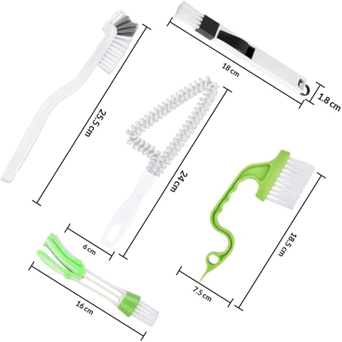 5pcs Multi-use Deep Cleaning Brush Set for Grooves and Crevices, Sink and Tile Grout Scrub Brushes for Household Kitchen and Bathroom Cleaning