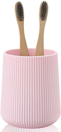 Pink Striped Toothbrush Holder for Electric Toothbrushes Bathroom Organizer for Toothpaste Kids & Adults