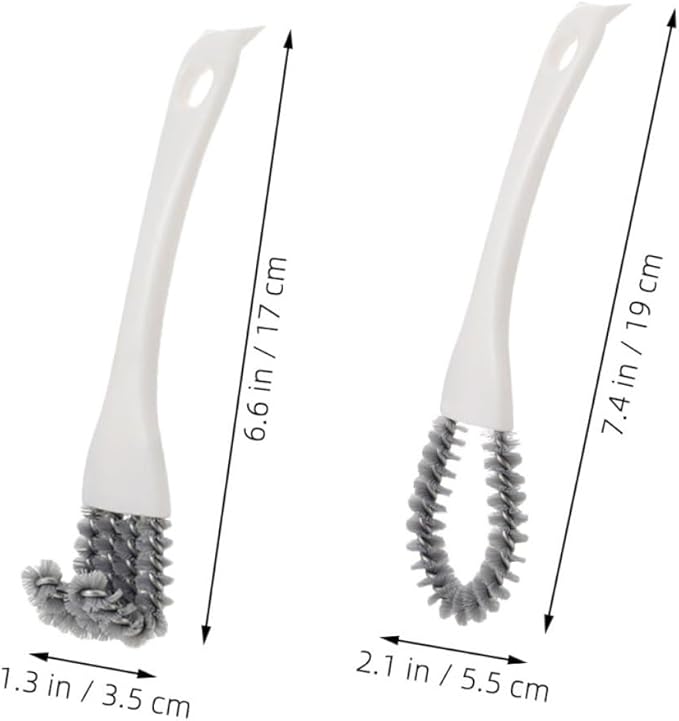 Mikinona 2pcs Kitchen Cleaning Brush Set U-Shaped and Bent Crevice Scrub Brushes for Stubborn Stain Removal in Narrow Gaps and Grill Surfaces, Handheld Multifunctional Scrub Tools for Home