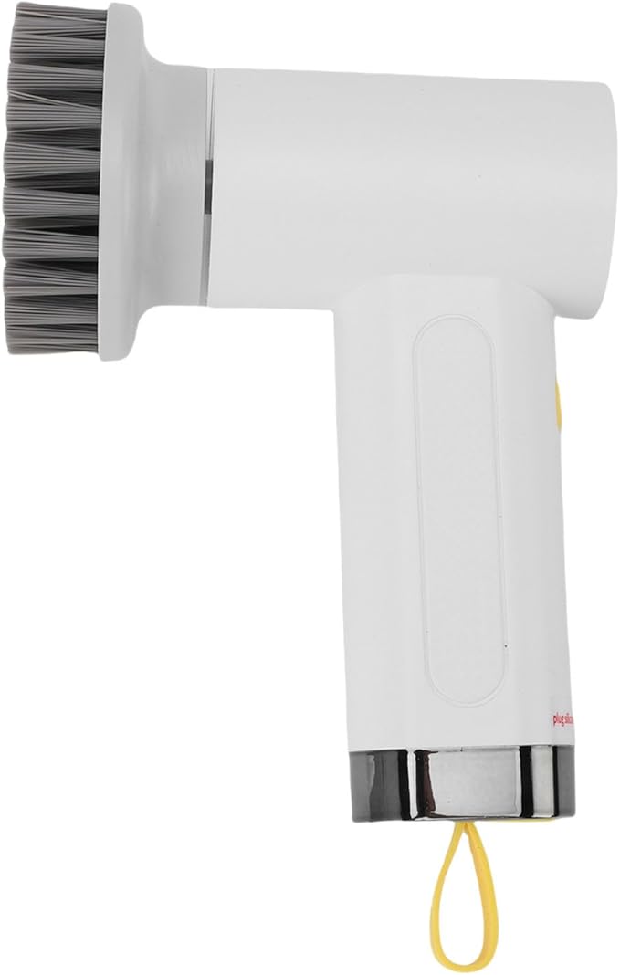 Electric Spin Scrubber, Cordless Shower Scrubber Handheld Power Brush with 2 Speeds and 3 Replaceable Heads, for Bathroom, Tub, Kitchen Stove (White)