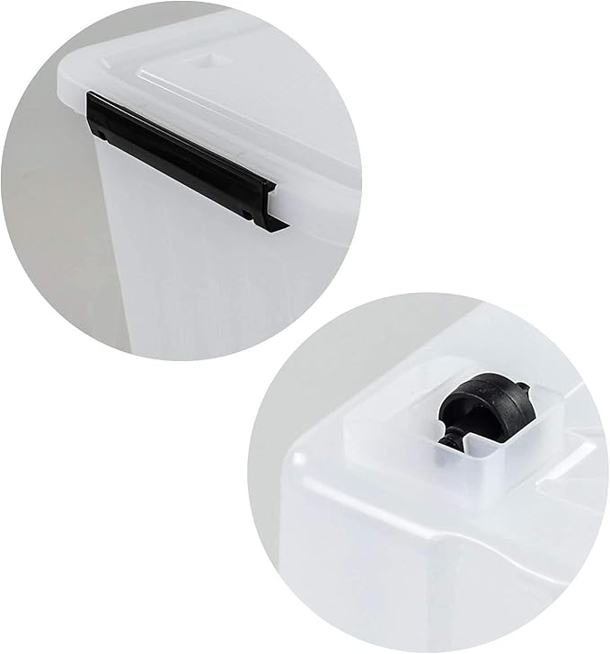 30L Plastic Storage Bin, Stackable and Nestable Storage Boxes with Lids and Secure Latching Buckles, Large Storage Container (Clear)