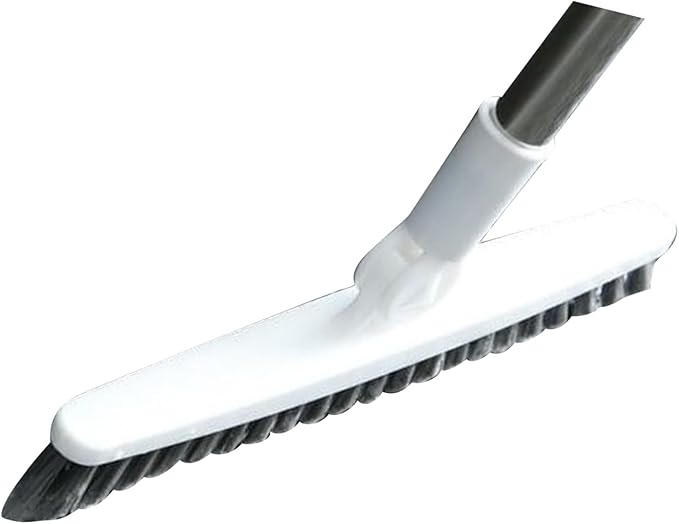 Long Handle Crevice Brush Floor Tile Grout Brush Corner with Sturdy Plastic for Bathroom Kitchen Toilet (White 88.5cm)