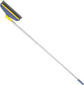 Long Handle Floor Brush Scrubbing with Stiff Bristles, 126cm Blue-Yellow Groove and Grout Cleaning Brush for Bathroom and Kitchen Floor Crevice Cleaning