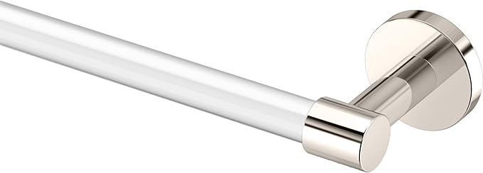 Gatco Clarion 18" L Towel Bar, Crystal-Clear Acrylic Polished Nickel