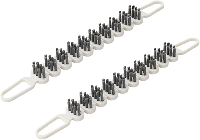 2pcs Bendable Double-end Cleaning Brush Multi-Functional Crevice Scrub Tool for Kitchen and Bathroom Corners, Hard Bristle Gap Brush for Tile, Grout, and Metal Surface Cleaning