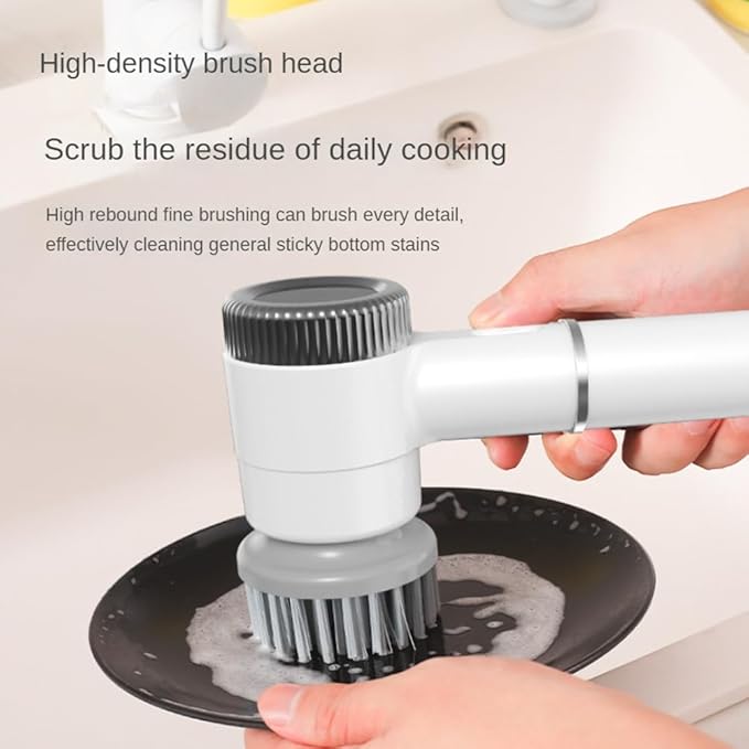 Electric Scrubber Electric Cleaning Brush Cordless Power Scrubber Wih 5 Replace Brush Heads for Bathroom Kitchens