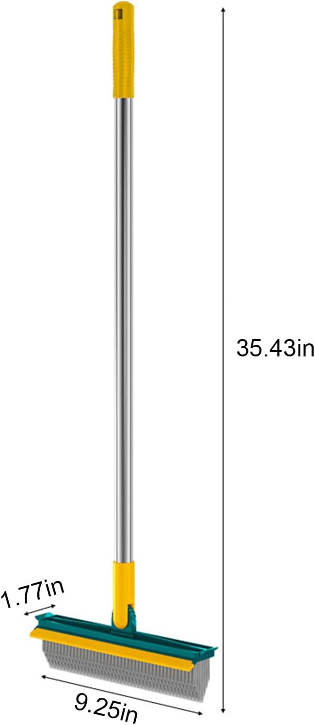 Floor Scrub Brush with Long Handle, 2024 New Heavy-Duty Stiff Bristles Floor Scrubber 2-in-1 Grout Brush for Cleaning Shower Bathroom, Tile, Carpet, Kitchen