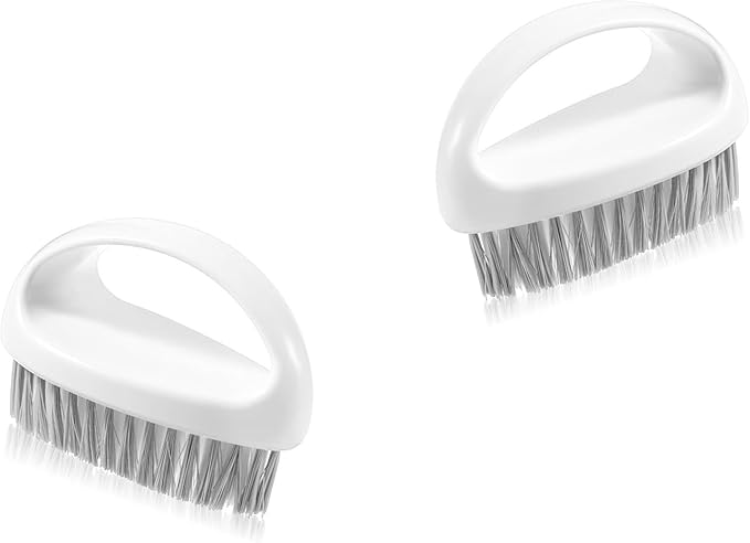 1 Pcs White Ergonomics Scrubbing Brushes for Cleaning, Scrub Brush Nylon Bristles Comfort Grip Scrubber for Shoes, Floor, Carpet, Bathroom, Kitchen