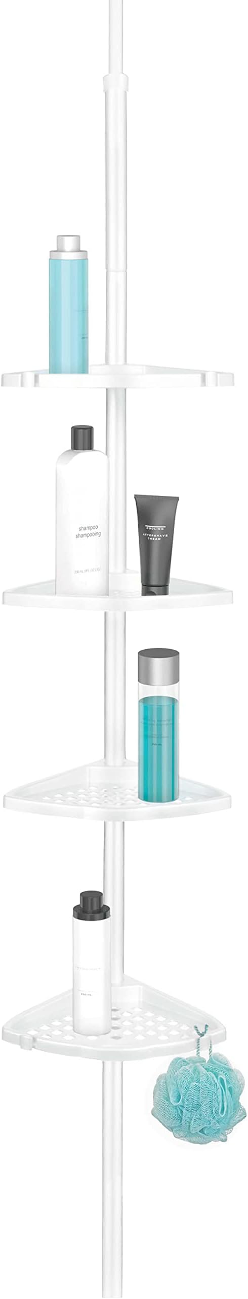Better Living Products 70040 ULTI-MATE Rust Proof Aluminum Tension Shower Pole Caddy, No Size, White