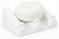 DOXOLOGY White Marble Soap Dish Bathroom Organizer - Resin Soap Dish with Rectangular Design 3.7" L x 2.8" W - Self Draining Soap Dishes Keeps Countertop Neat - Marble Look Soap Tray for Sink