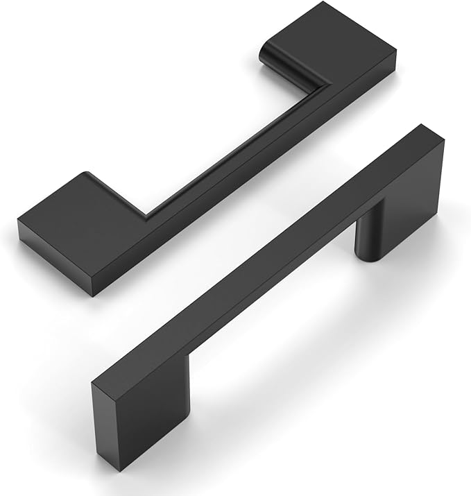 Amerdeco 10 Pack Matte Black Cabinet Pulls 3 Inch(76MM) Hole Centers Kitchen Cabinet Handles Cabinet Hardware Kitchen Handles for Cabinets Cupboard Handle Drawer Pulls ZH0060