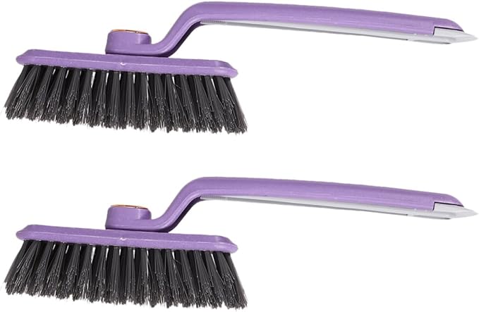 Rotating Cleaning Brush 2pcs Set Hard Bristle Scrub Brush for Household Small Spaces Bathroom Tile Grout Window Track Cleaning Tool Random Color Random Color