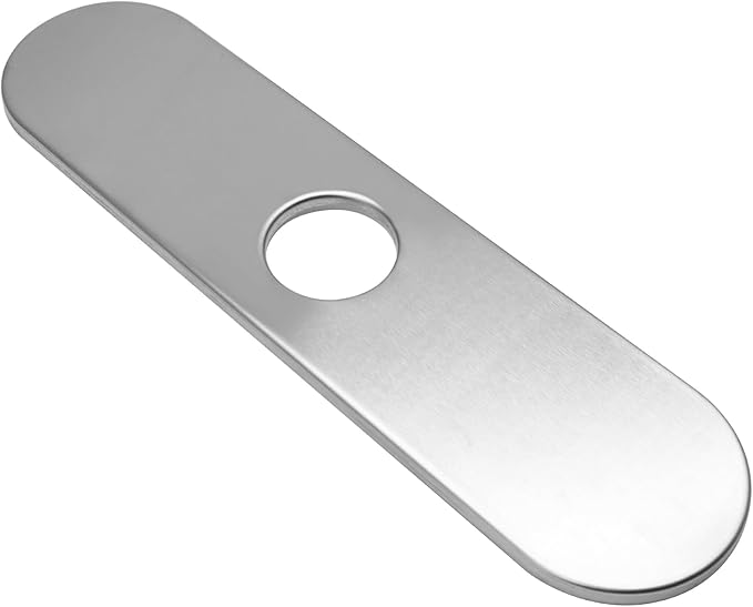 BokWin 10-Inch Faucet Deck Plate, Stainless Steel Sink Hole Cover in Brushed Nickel, Quick Installation for Single Hole Faucet to Cover Unused Holes on Kitchen or Bathroom Sink
