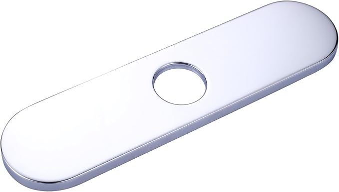 10" Sink Faucet Hole Cover Deck Plate (Arc Edge) for Kitchen & Bathroom Vanity Sink, Faucet Chrome Escutcheon Plate Stainless Steel Outside Faucet Cover Cap for 1 or 3 Hole Mixer Tap