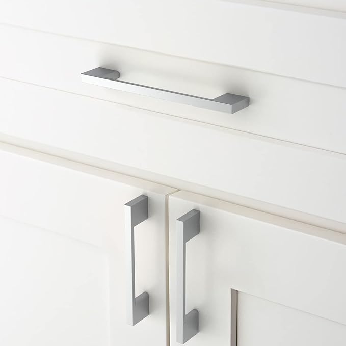 Amerdeco 10 Pack Polished Chrome Cabinet Pulls 5 Inch(128MM) Hole Centers Kitchen Cabinet Handles Cabinet Hardware Kitchen Handles for Cabinets Cupboard Handles Drawer Pulls ZH0060…