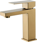VOTON Brushed Gold Bathroom Faucet, Modern Bathroom Faucet 1 Hole, Single Handle Bathroom Sink Faucet Brushed Gold with Deck Plate & Water Supply Hoses