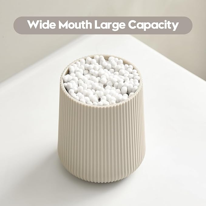 Beige Striped Toothbrush Holder for Electric Toothbrushes Bathroom Organizer for Toothpaste Kids & Adults