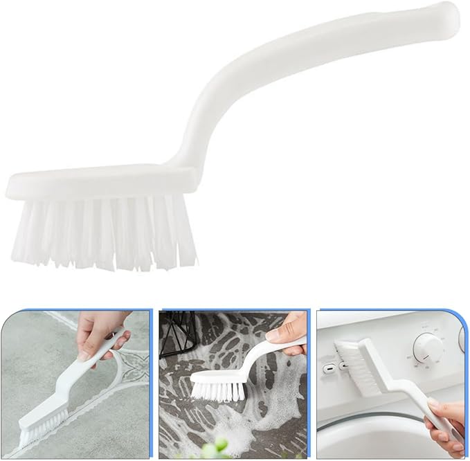 5pcs Handheld Kitchen Cleaning Brush Set White Hard Bristle Crevice Brush Multifunctional Household Gaps Cleaning Tool for Window Tracks and Tight Spaces