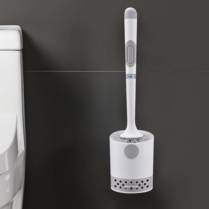 Toilet Bowl Brush and Holder | Toilet Scrubber - Long-Handle Ergonomic Attachment Scrubber Cleaning Tool Scrub-Resistant Bristles for Apartment Shower Bathroom RV Grout Restoration Sink Stone Floor