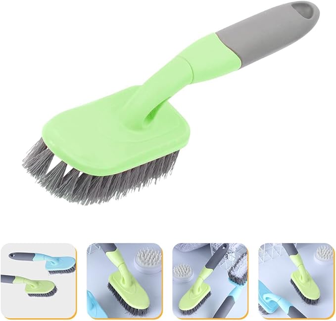 Bathroom Cleaning Brush and Tile Floor Scrub Brush with Long Handle Yellow Hard Bristle for Deep Bathroom and Kitchen Cleaning