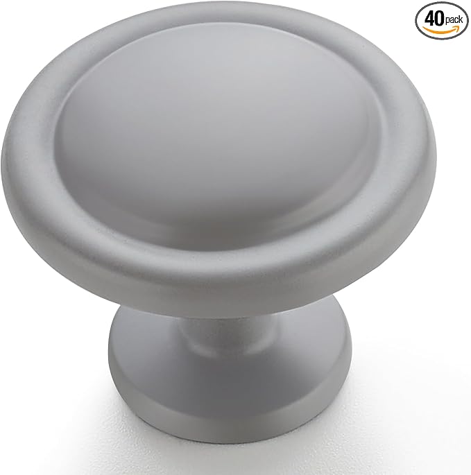 Ravinte 40 Pack 1-1/4 inch Kitchen Cabinet/Drawer/Dresser Knobs Grey Zinc Drawer Pulls/Handles