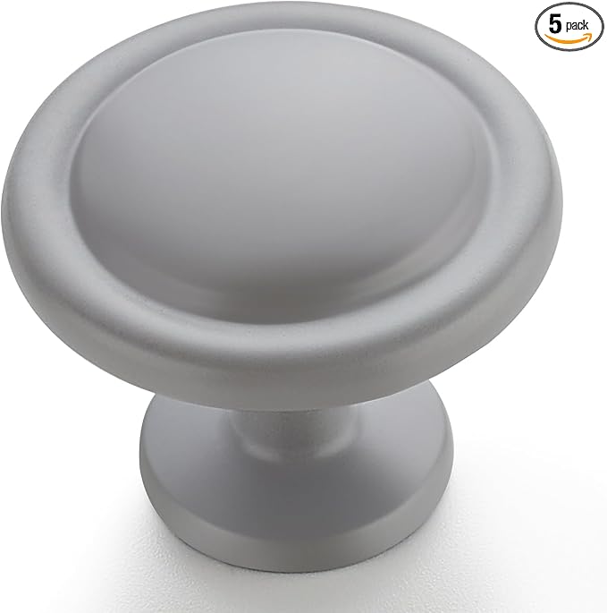 Ravinte 5 Pack 1-1/4 inch Kitchen Cabinet/Drawer/Dresser Knobs Grey Zinc Drawer Pulls/Handles