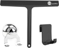 9 Inch Shower Squeegee with Hook - Heavy Duty Glass Door Scraper for Streak-Free Cleaning, Tile Walls, Shower Glass & Car Windows - Rustproof Rubber Blade & Secure Storage (Black)