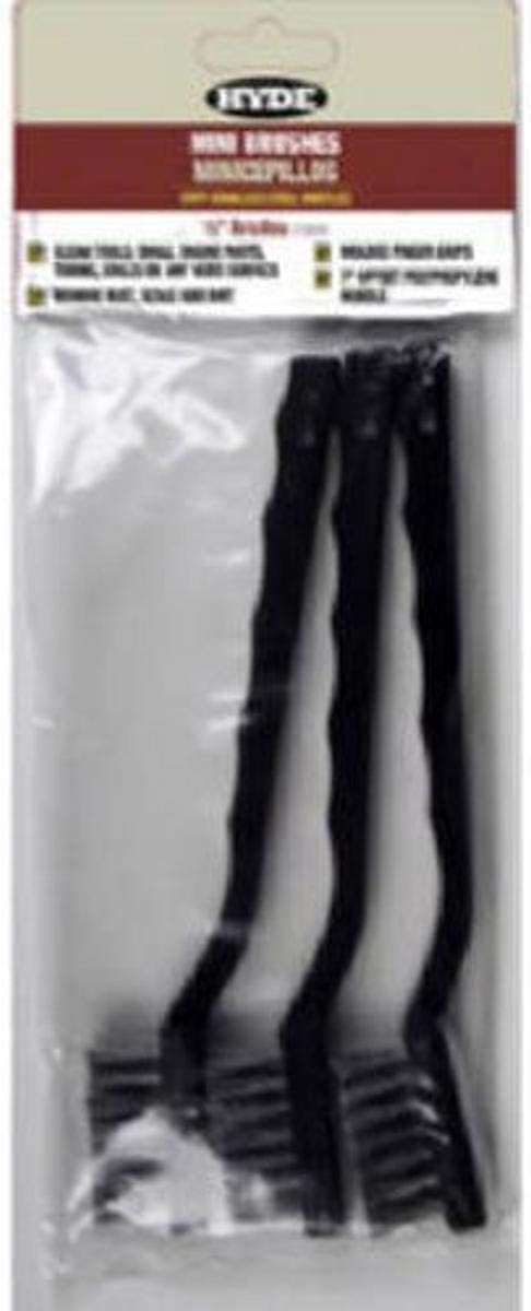 Hyde Tools 46650 Mini Brush with Stainless Steel Bristle, 3-Pack