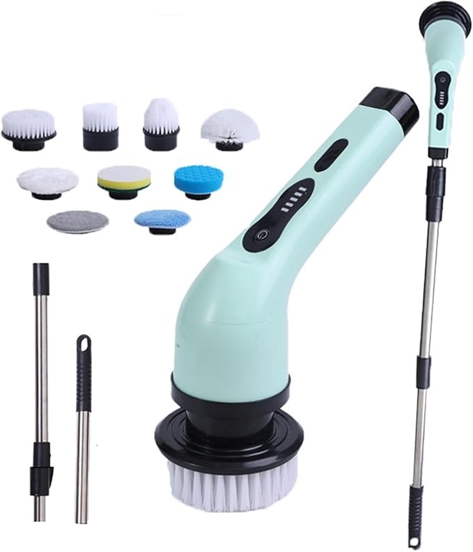Fit for 9-in-1 Electric Cleaning Brush - Versatile Spin Scrubber for Kitchen, Bathroom, and More(White 9 Heads)