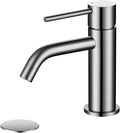 Single Hole Bathroom Sink Faucet with Pop-up Drain Assembly and Faucet Supply Lines, Brushed Nickel Single Handle Lavatory Basin Faucets Taps