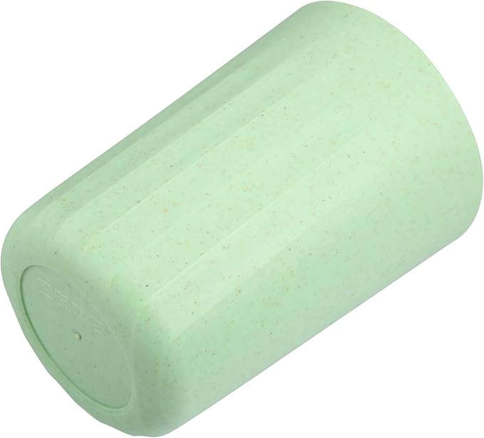 VOCOSTE 1Pc Bathroom Tumbler with Smooth Lines, Wheat Straw Cup, for Bathroom for Toothpaste Green 4.09''x2.80''