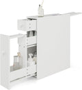 Tangkula Slim Storage Cabinet, Free Standing, with Slide Out Drawers, Narrow Floor Bathroom Organizer Next to Toilet, Toilet Paper Holder, 19 x 6.5 x 23 Inches (White)