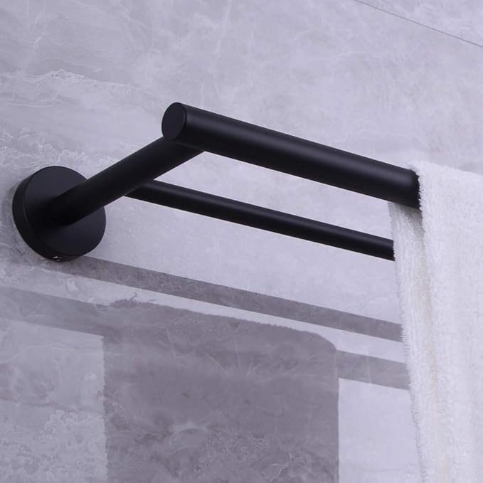 36-Inch Matte Black Double Bath Towel Bar SUS 304 Stainless Steel Towel Rack Holder for Bathroom Wall Mount