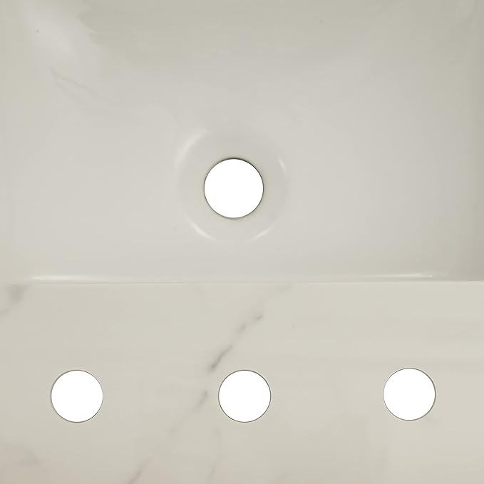 MSI Calacatta Nowy Vanity Top with Under Mount Rectangle Double Bowl Ceramic Sinks, Engineered Marble Stone, 4" CC Faucet Holes, 61"X22"