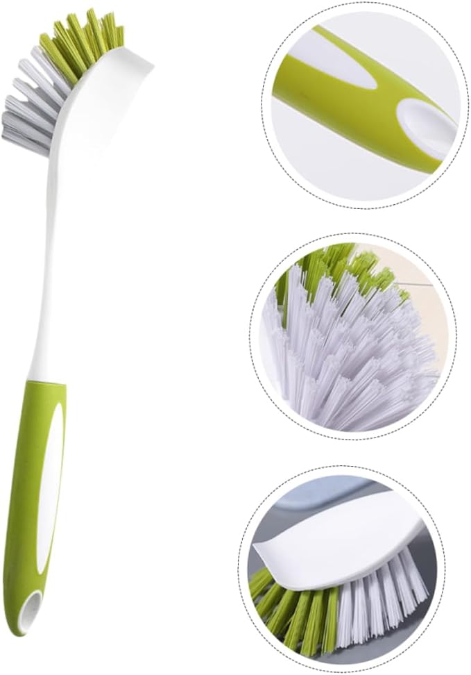 Beaupretty 3pcs Handle Dish Brush Multi-Function Pot Cleaner for Kitchen Green for Scrubbing Dishes Pans and Pots Convenient Hanging Design for Easy Storage