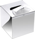 Sumnacon Square Stainless Steel Tissue Box Cover - Wall Mounted Stylish Paper Facial Cover, Modern Metal Tissue Box Holder for Bedroom/Bathroom/Vanity/Countertop/Dresser/Night Stand/Office/Car, Polish