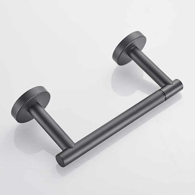Pivoting Toilet Paper Holder Large Mega Toilet Roll Dispenser Modern Stainless Steel Tissue Roll Holder for Bathroom Commercial RV Use Wall Mounted (Matte Black)