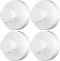 Suction Hooks for Shower, Mirror, Wall, Hanging Towels (White, 4 Pieces)