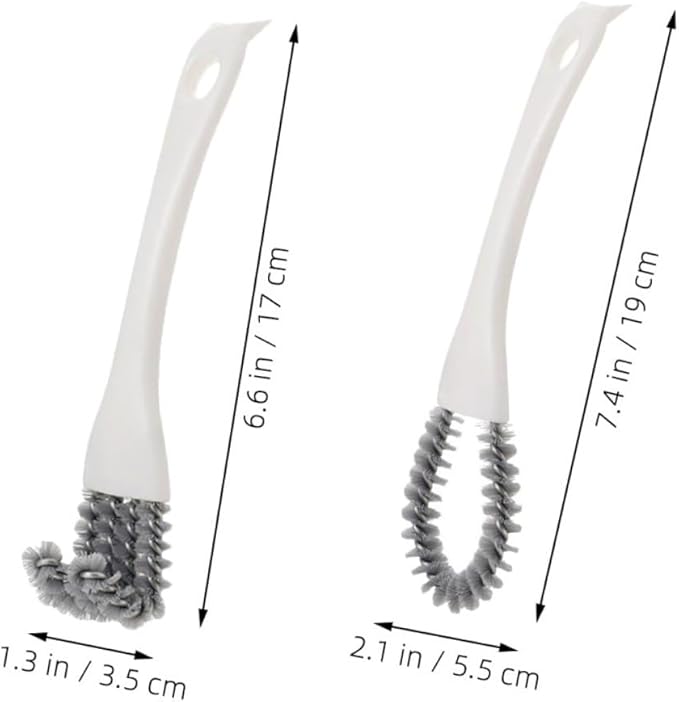 Mipcase 2pcs Multifunctional Kitchen Scrub Brush Set, Handheld Crevice Cleaning Brushes with U-Shaped and Angled Designs, Powerful Stain Remover for Stove, Grill, and Tile Corners,