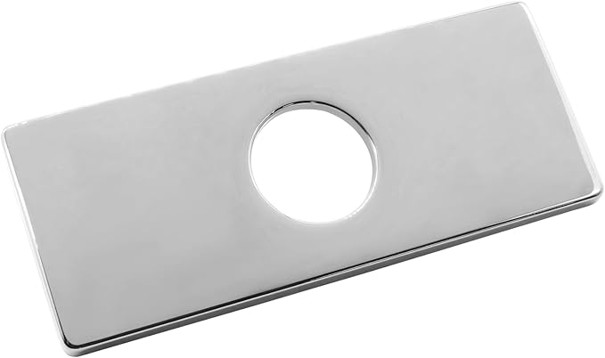 Biaungdo 6" Hole Cover Deck Plate, Polished Chrome Escutcheon Plate Stainless Steel Bathroom Faucet Plate Rectangle Faucet Cover Plate for 1 or 3 Hole Bathroom Vanity Sink Faucet