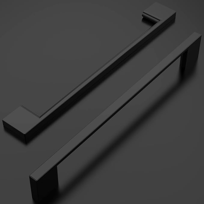 Amerdeco 15 Pack Matte Black Cabinet Pulls 7.5 Inch(192MM) Hole Centers Kitchen Cabinet Handles Cabinet Hardware Kitchen Handles for Cabinets Cupboard Handles Drawer Pulls ZH0060