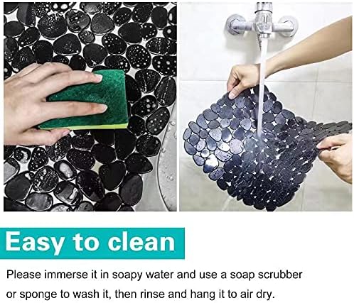 Coopay Kitchen Sink Mat Pebble Protect Mat PVC Eco-friendly Adjustable Stainless steel/ Porcelain Dish Drying Pad Protector for Bottom of Kitchen Sink, 15.8 x 11.8 inches (2 Pack, Black)