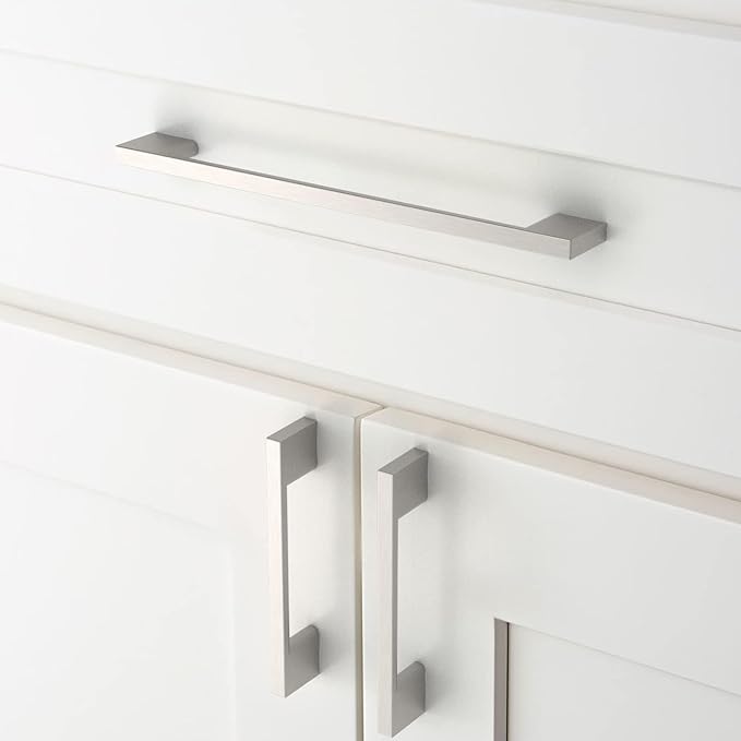 Amerdeco 15 Pack Brushed Satin Nickel Cabinet Pulls 7.5 Inch(192MM) Hole Centers Kitchen Cabinet Handles Cabinet Hardware Kitchen Handles for Cabinets Cupboard Handles Drawer Pulls ZH0060