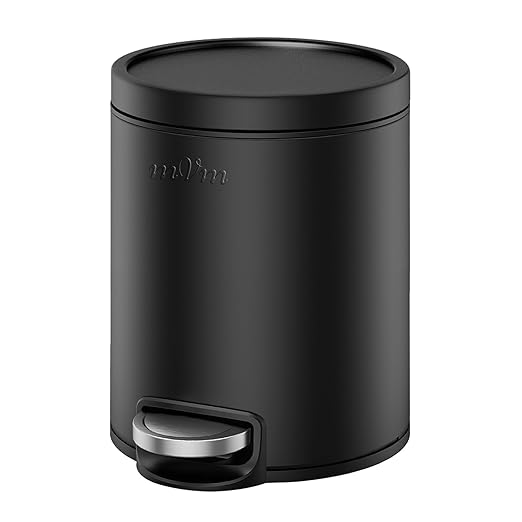 mVm Small Trash Can, 0.8 Gal Bathroom Trash can, Kitchen Compost Can Countertop Home Office (Black)