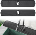 Kitchen Sink Faucet Mat, 30in Extra Long Foldable Silicone Faucet Guard & Splash Guard, 2026 Multi-Functional Draining Mat to Keep Countertops Dry, Protect Backsplash from Splash (Black)