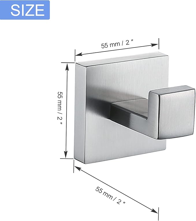 TQKAG Bathroom Towel Hook Coat Brushed Robe Clothes Bath Wall Hooks for Kitchen Garage,Stainless Steel Wall Mounted