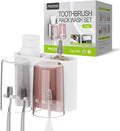 Toothbrush Holders for Bathrooms Wall Mounted Toothbrush Holder with 2 Large Storage Slot Tooth Brush Holder 2-Cup