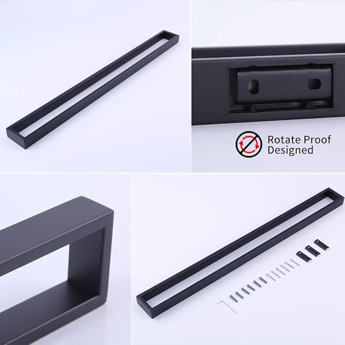 GERZWY Matte Black 36-Inch Bathroom Towel Bar SUS 304 Stainless Steel Bath Towel Bar Modern Style Wall Mount HG17703-BK