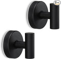 Towel Hooks Shower Suction Hook Towel Hanger for Bathroom Hanging Coat, Robe, Removable Wall Mounted Hook for Bedroom Kitchen Hotel Pool Matte Black(2-Pack)